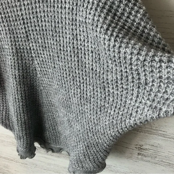 ANTHROPOLOGIE MOTH  Rocia Open Cape Shawl Knit Ruffle Cardigan XS Gray - Picture 5 of 8